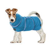 Tuff Pupper fast-drying dog bath robe on a drying dog for quick moisture removal