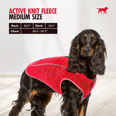 Tuff Pupper harness-port fleece coat showing back zipper access for harness clips.