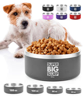 Tuff Pupper heavy-duty insulated dog bowl side view shows spill-proof feeding for dogs.