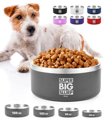 Tuff Pupper heavy-duty insulated dog bowl side view shows spill-proof feeding for dogs.