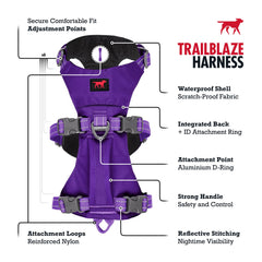 Tuff Pupper lightweight, durable harness enables unrestricted motion during hikes and daily walks