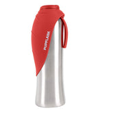 Tuff Pupper PupFlask bottle sideview shows durable stainless steel for on-the-go hydration.