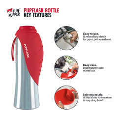 Tuff Pupper PupFlask top view highlights wide opening for easy filling and use.