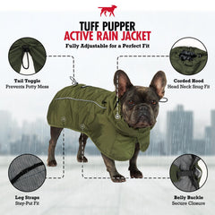 Back leash port of Tuff Pupper raincoat for quick leash attachment