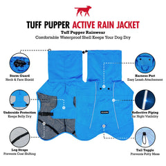 Tuff Pupper waterproof raincoat windproof shell keeps dogs comfortable outdoors