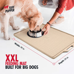 Tuff Pupper XXL mat highlighting heavy-duty construction that resists chewing for long-lasting use.