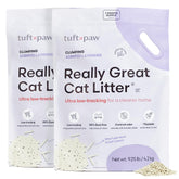 Tuft & Paw Really Great Cat Litter packaging shows a two-bag set for convenient home use.