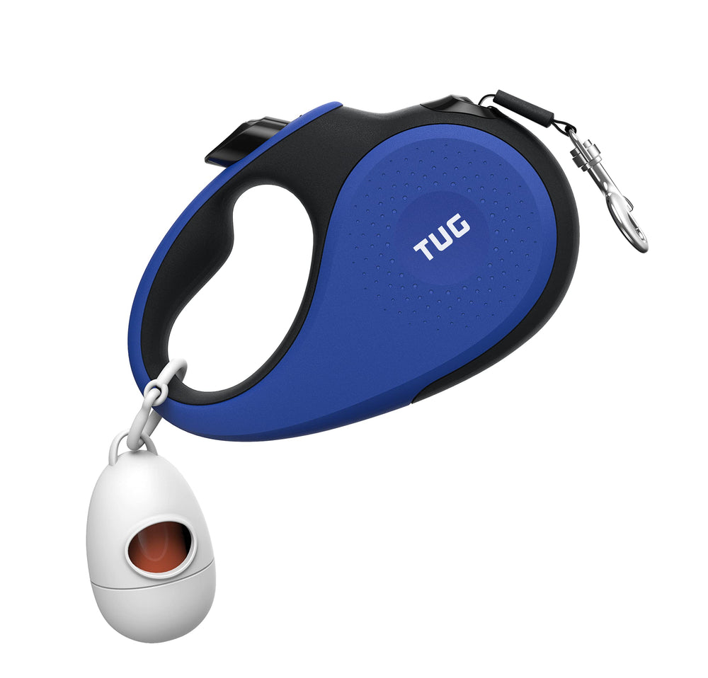 TUG 360° leash blue side view enables tangle-free walking.