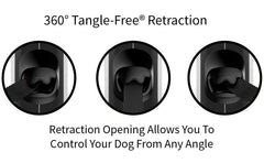 TUG 360° leash illustrating 360-degree inlet preventing tangles during strolls