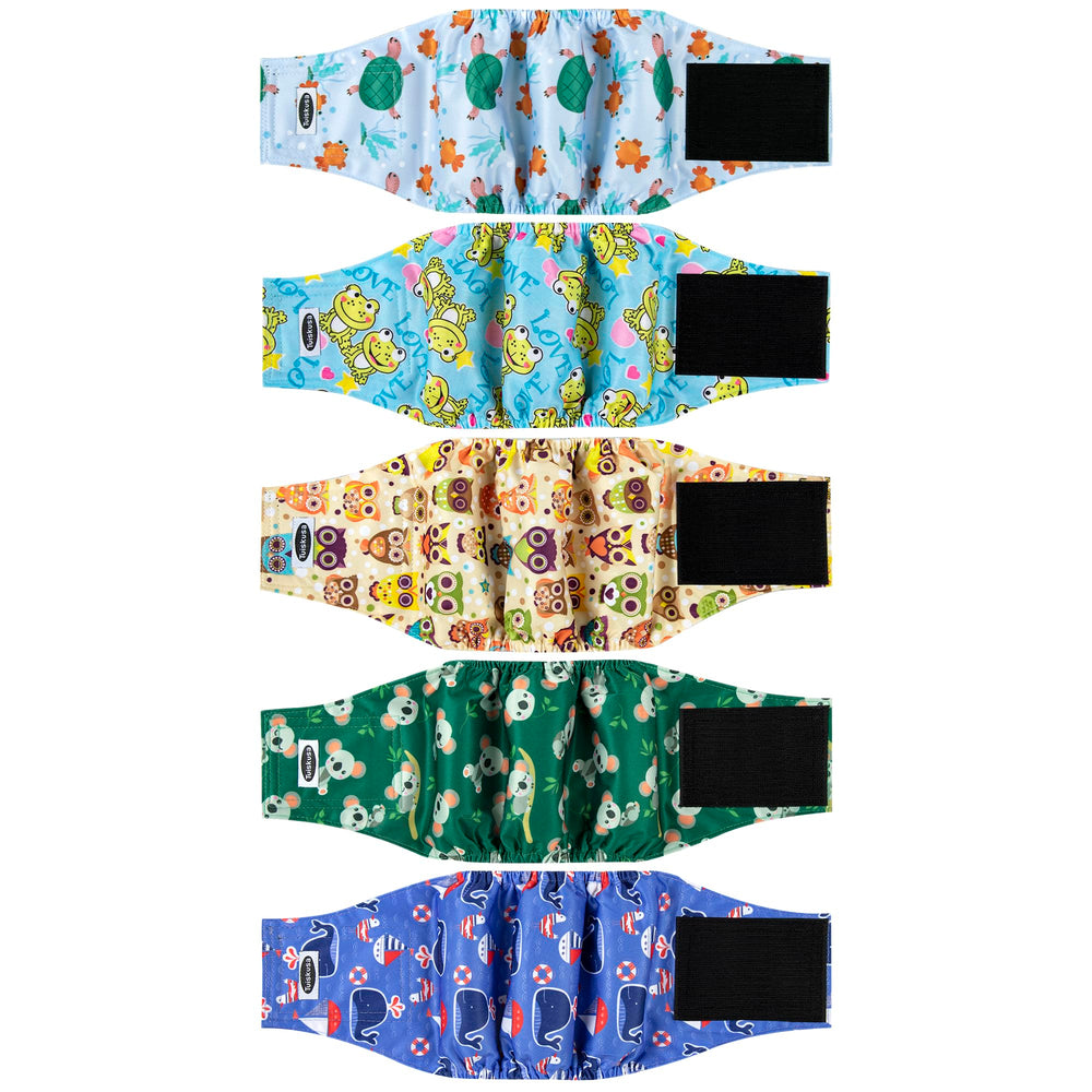Tuiskusa male dog diapers front view showing secure fit for outdoor walks
