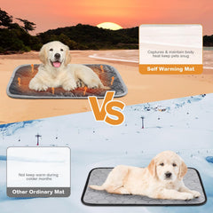 Tujoe self-warming cat mat anti-slip bottom keeps pet in place on floor surfaces