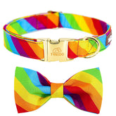 Tunkoo rainbow dog collar bow-tie-walks deliver vibrant pride style for daily strolls.