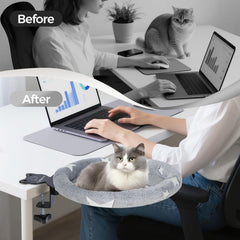 Turbosus heavy-duty metal clamp ensures wobble-free stability on desks.