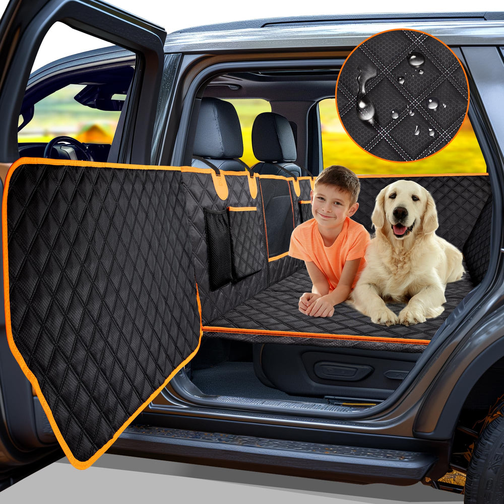Twesync dog seat cover back seat hard bottom for stability during drives
