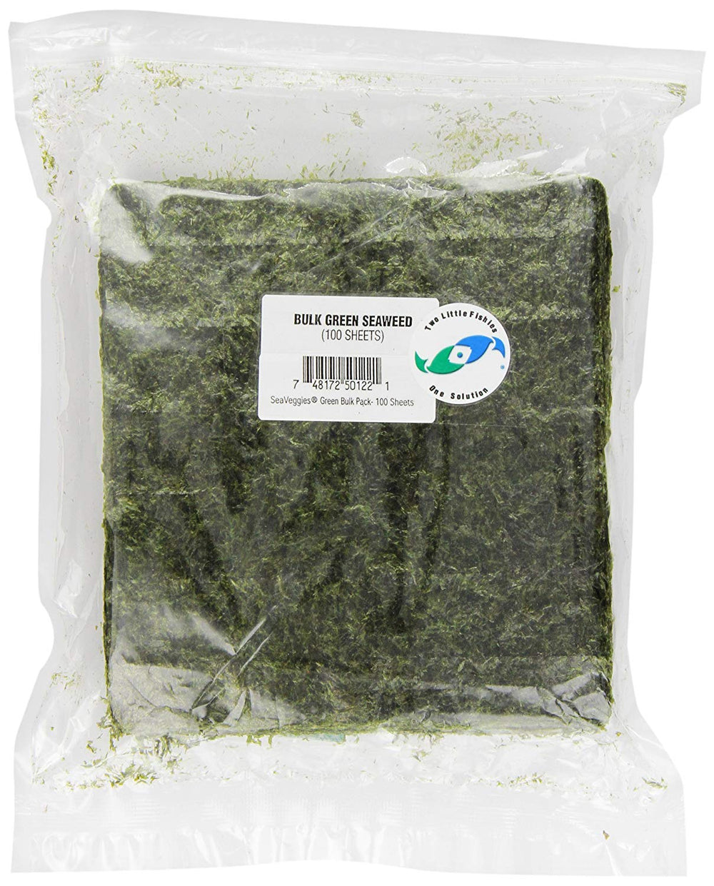 Two Little Fishies Sea Veg-Green Seaweed sheet pack for herbivorous aquarium fish feeding