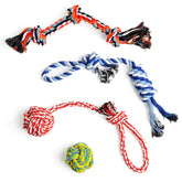 TwoEar dog rope toy 4-pack tug — durable, ideal for interactive bonding and exercise.