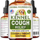 TwoFurFinds kennel cough drops packaging shows USA-made throat support for pets.