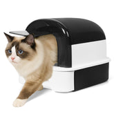 TZHYKPHOME enclosed litter box with front door flap for privacy and odor control.