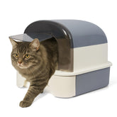 TZHYKPHOME enclosed litter box front view showing privacy entry for cats