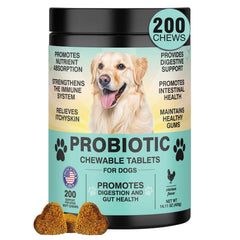 TzzyiC dog probiotics bottle-front highlighting digestive health support.