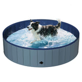 UCCY foldable dog pool folded for compact storage, ideal for travel and small spaces.