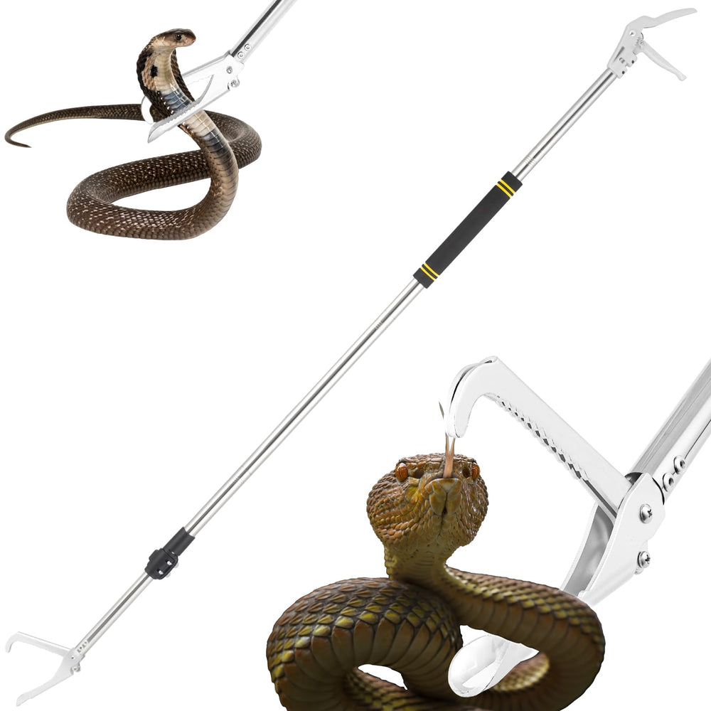 UEGHNS snake grabber tool extended reach for safe distance while handling reptiles.