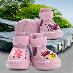 UGRASEA dog shoes pink sole area displaying non-slip traction