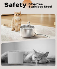 UIOOQ cat water fountain 74oz capacity supports longer hydration with fewer refills