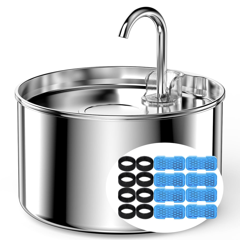 UIOOQ cat water fountain stainless-steel body demonstrates durable design for reliable pet hydration.