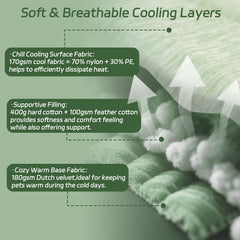 UIQELYS double-sided cooling mat: ice green vs velvet back for year-round comfort