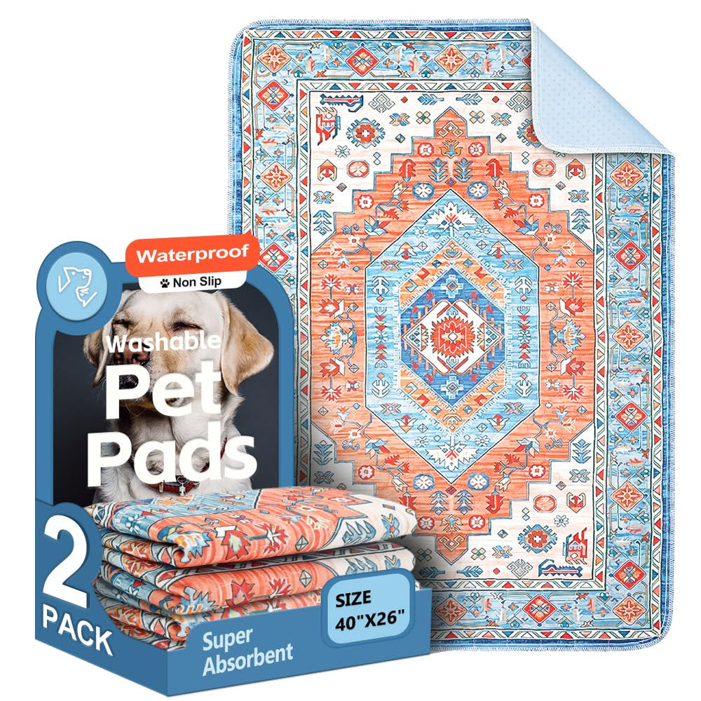 ULIGOTA washable pee pads 2-pack in 40x26 inch size ideal for puppy training