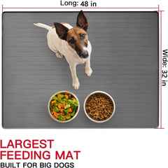 Ultibe dog bowl mat with raised edges prevents overflow and keeps floors cleaner.