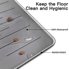 Ultibe large pet food mat waterproof surface keeps floors dry after meals