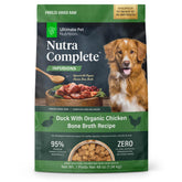 Ultimate Pet Nutrition Nutra Complete Infusions duck bone broth in a bowl supports healthy digestion.