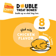 Ultra Chewy Chicken Double Treat Bones rawhide-free option with enjoyable chew experience.