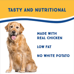 Ultra Chewy Made in USA Real Chicken image emphasizes real-chicken taste.
