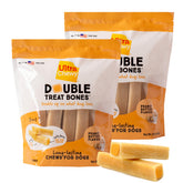 Ultra Chewy Peanut Butter Double Treat Bones with long-lasting outer layer for extended chewing.