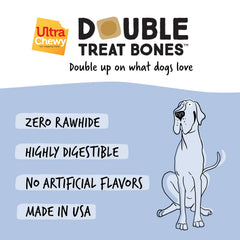 Ultra Chewy Yogurt Blueberry Double Treat Bones center chew detail emphasizes flavorful center