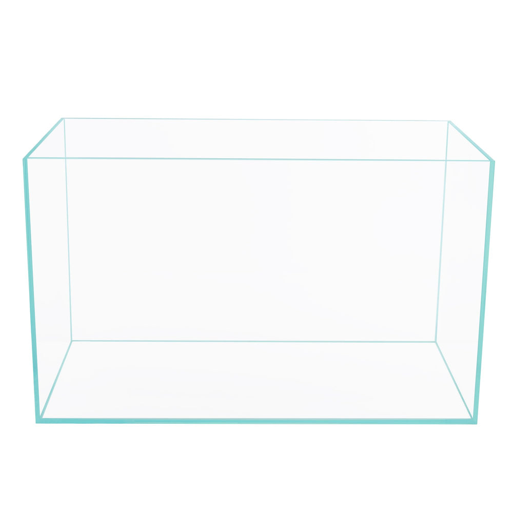 Ultra Clear Rimless Low Iron Aquarium Tank front view shows crystal clarity for lively fish.