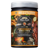 Ultra Fresh Monster Fish Food pack closeup showing premium ingredients for carnivorous large fish.