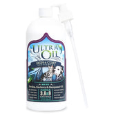 Ultra Oil bottle pour demonstrates easy dosing for healthier skin and coat.