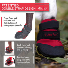 Ultra Paws Durable Boots on a dog's paw showing easy on and secure fit.