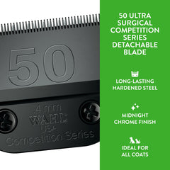 Wahl Ultra Surgical blade close-up highlighting 1/64-inch cut length precision.