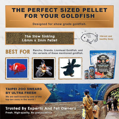 Ultra Fresh color-enhancing pellets closeup for vibrant goldfish color