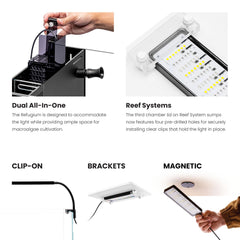 Ultum Refugium Light full-spectrum LED supports macro algae and coral photosynthesis.