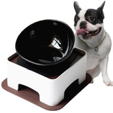 Umisun ceramic bulldog bowl with wide mouth for easy loading during meals.