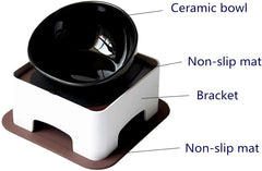 Umisun dog feeding bowl tilted design supports comfortable eating for flat-faced breeds.