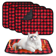 UMMNPR self-warming cat bed buffalo plaid delivers cozy warmth for cold nights.
