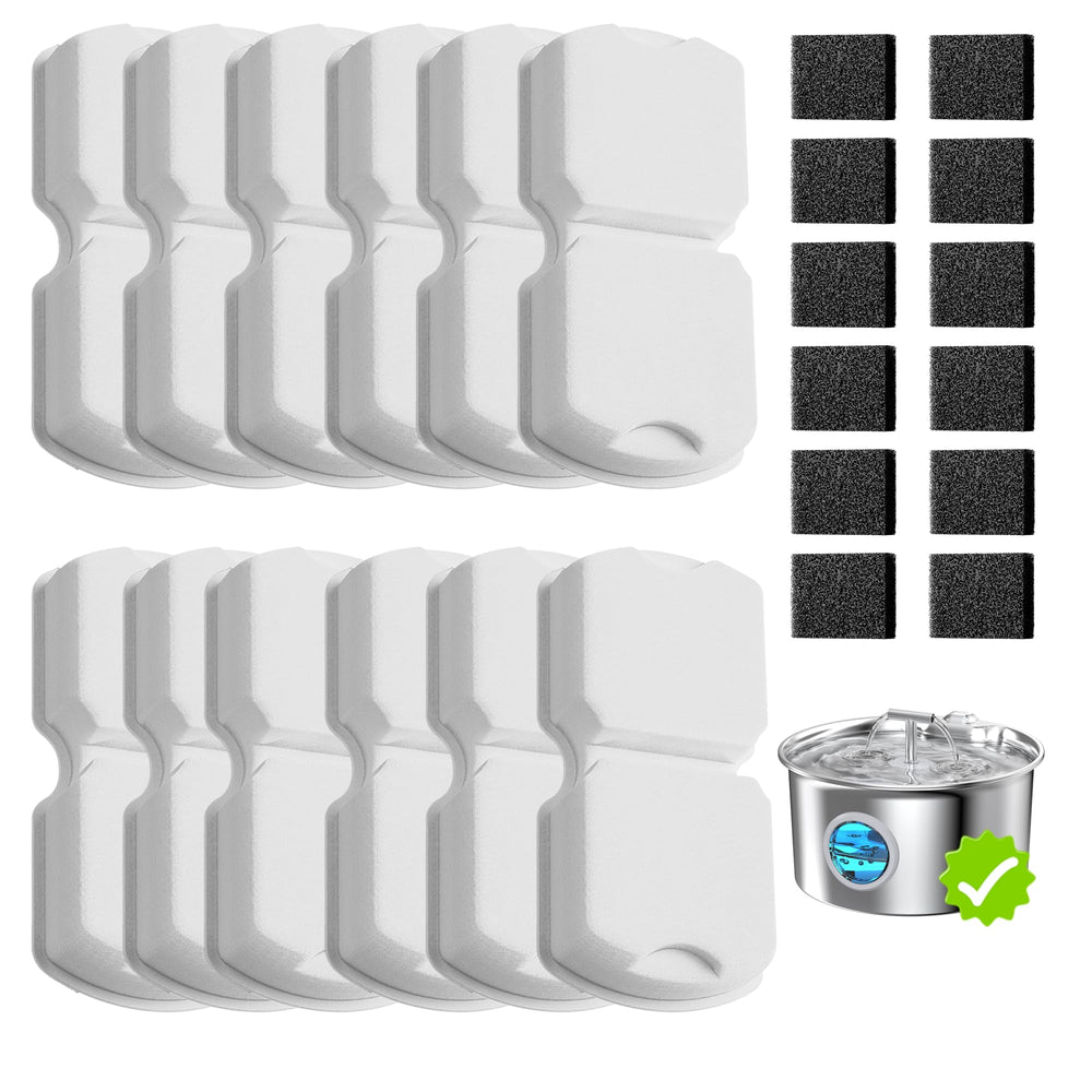 UMOCUOY cat fountain filter packaging image shows a ready-to-install replacement kit for easy setup