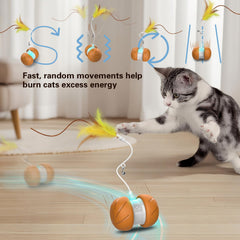 umosis cat toy with dual wheel-drive robot movement for smooth floor navigation.
